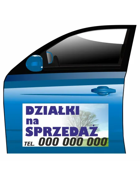 Reklama Magnetyczna na Samochód Magnes Działki Sprzedaż