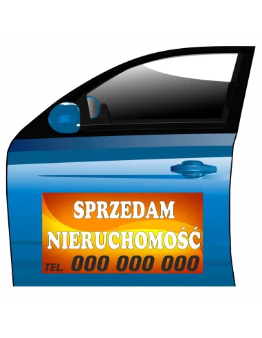 Reklama Magnetyczna Magnes Samochód Sprzedam Nieruchomość