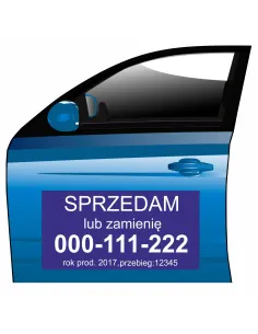 Reklama Magnetyczna na Samochód Magnes Sprzedam Lub