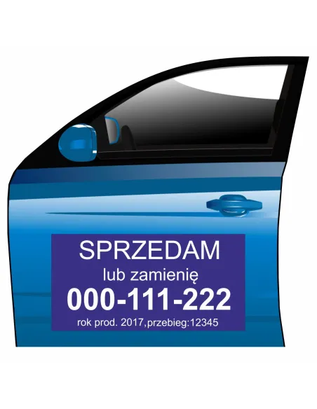 Reklama Magnetyczna na Samochód Magnes Sprzedam Lub