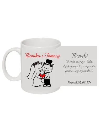 Prezent Upominek dla Świadków Personalizowany Foto Kubek