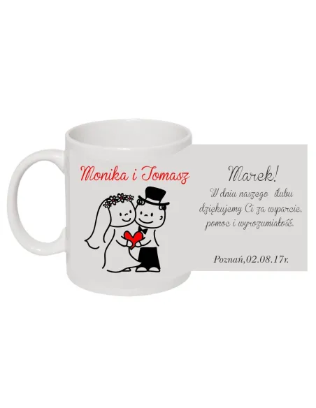 Prezent Upominek dla Świadków Personalizowany Foto Kubek