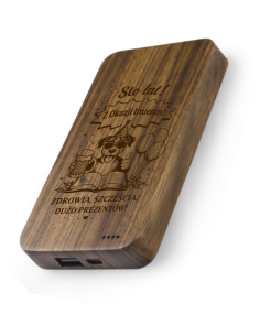 Powerbank bambusowy Personalizowany Grawerowany Upominek na imieniny