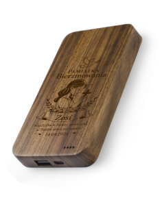 Powerbank bambusowy Elegancki Prezent z Własnym Grawerem na bierzmowanie