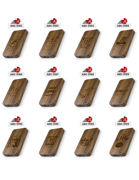 Powerbank bambusowy Personalizowany Grawerowany Upominek walentynkowy