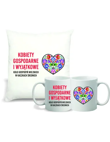 Zestaw Poduszka + Kubek Koło Gospodyń Wiejskich KGW Twój