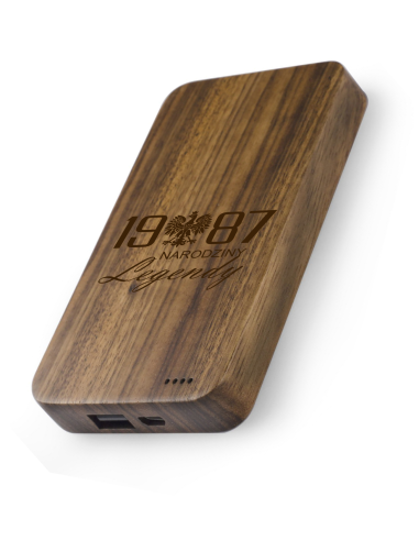 Powerbank bambusowy Wyjątkowy Prezent z Indywidualnym Grawerem rocznikiem