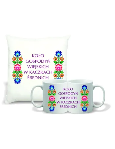 Kubek z Nadrukiem z logo Zestaw Poduszka Koło Gospodyń