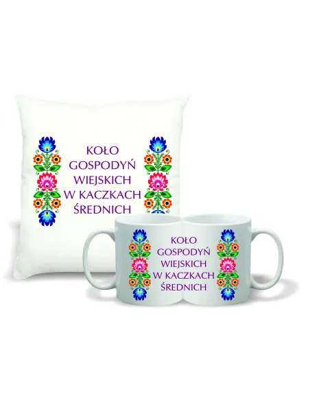 Kubek z Nadrukiem z logo Zestaw Poduszka Koło Gospodyń