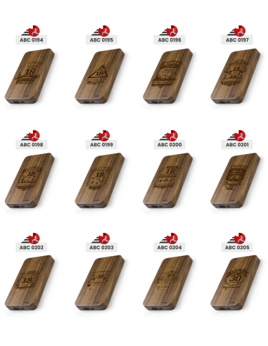 Powerbank bambusowy Personalizowany Grawerowany Upominek na imieniny