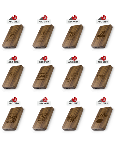 Powerbank bambusowy Personalizowany Prezent z Grawerem na urodziny 30 40 50