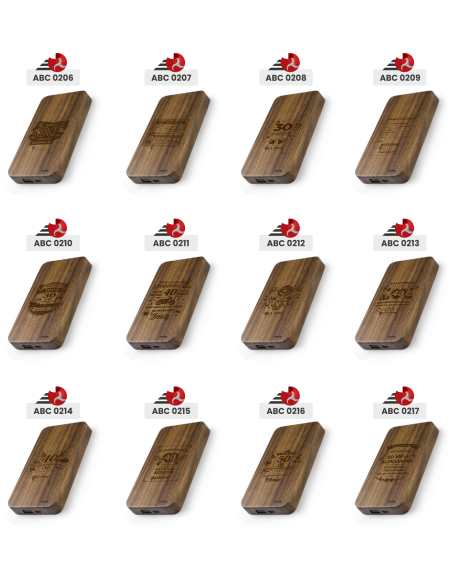Powerbank bambusowy Wyjątkowy Prezent z Indywidualnym Grawerem rocznikiem