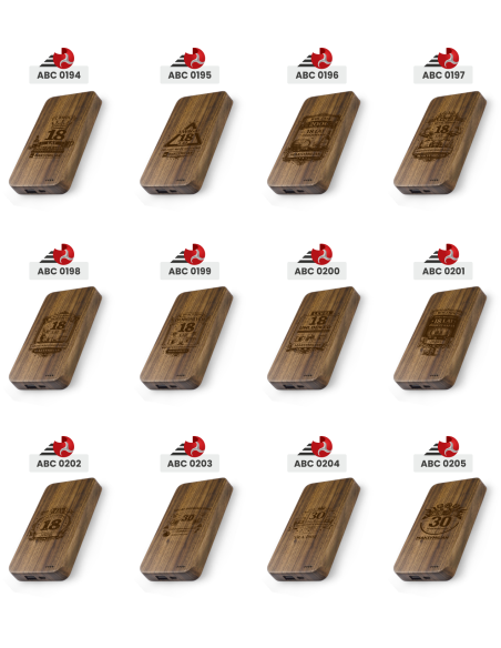 Powerbank bambusowy Personalizowany Prezent z Grawerem na urodziny 30 40 50