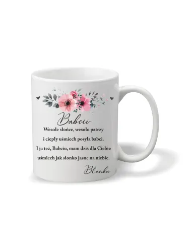 Kubek Prezent na Dzień Babci i Dziadka Nadrukiem Babciu