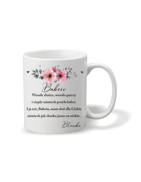 Kubek Prezent na Dzień Babci i Dziadka Nadrukiem Babciu
