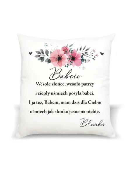 Poduszka Prezent Dzień Babci Dziadka Nadrukiem Babciu