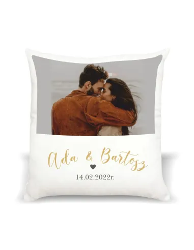 Poduszka Prezent na Walentynki z Nadrukiem Imię Data