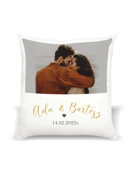 Poduszka Prezent na Walentynki z Nadrukiem Imię Data