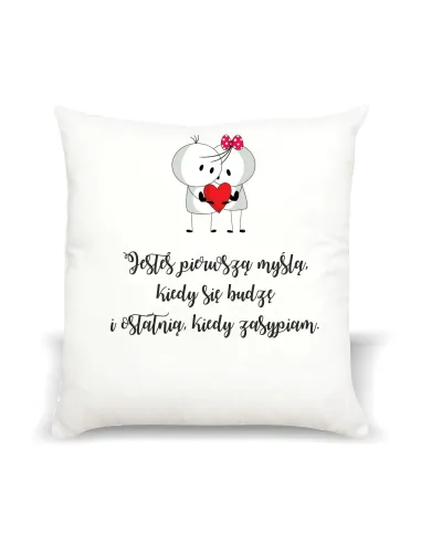 Poduszka – Walentynki Prezent Nadrukiem Jesteś Pierwszą