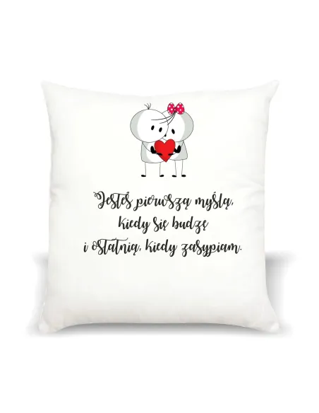 Poduszka – Walentynki Prezent Nadrukiem Jesteś Pierwszą