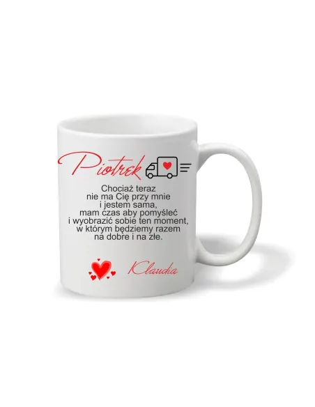 Kubek Prezent Walentynki Nadrukiem Imię Tekst z Nadrukiem