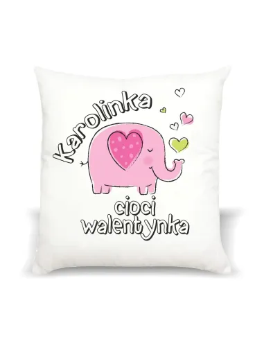 Poduszka Prezent na Walentynki z Nadrukiem Imię Cioci