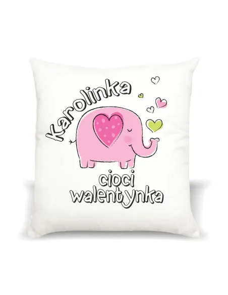 Poduszka Prezent na Walentynki z Nadrukiem Imię Cioci