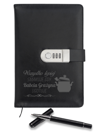 Notes z szyfrem długopis Personalizowany Grawerowany Upominek DLA BABCI