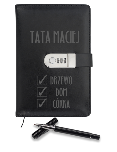 Notes z szyfrem długopis Personalizowany Prezent z Grawerem DLA TATY