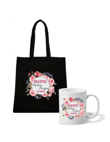 Kubek Eko Torba Kubek Prezent Dzień Babci Dziadka Zestaw