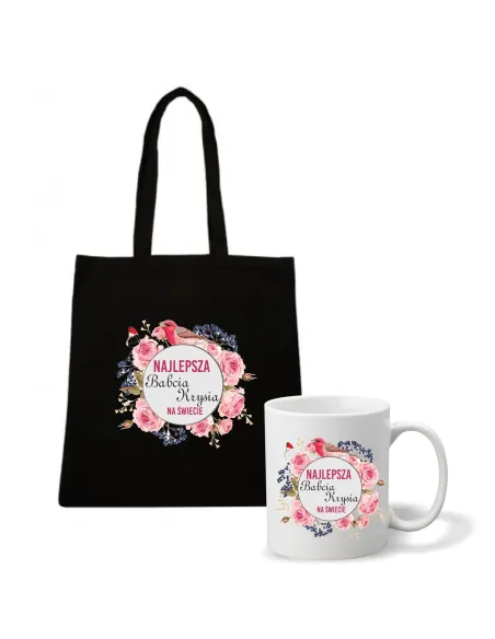 Kubek Eko Torba Kubek Prezent Dzień Babci Dziadka Zestaw