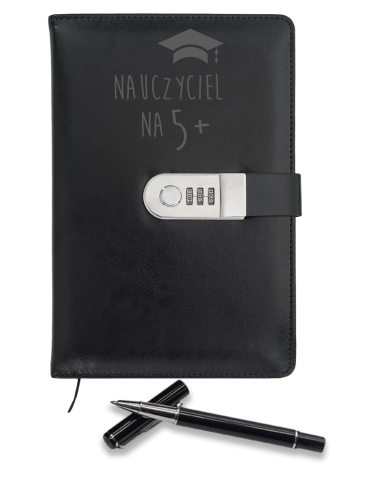 Notes z szyfrem Elegancki Prezent z Własnym Grawerem DLA NAUCZYCIELA