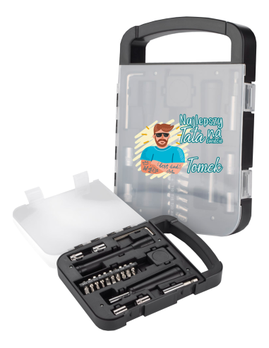 Prezent dla NIEGO dla Chłopaka Zestaw Narzędzi z WŁASNĄ Grafiką Nadruk UV