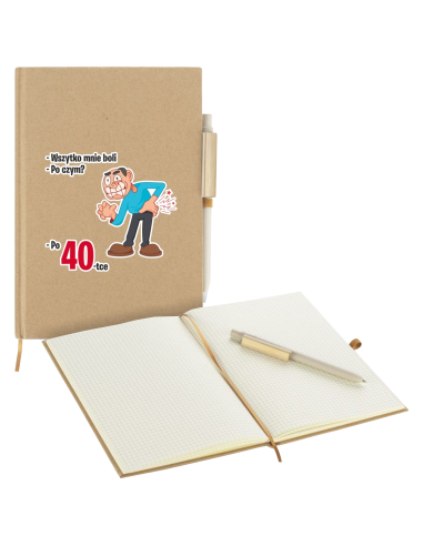 Elegancki Prezent dla CHŁOPAKA Notes z DŁUGOPISEM Dowolny NADRUK UV Grafika