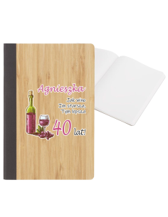 Elegancki Prezent na 40 urodziny Notes z WŁASNĄ Grafiką NADRUKIEM UV Logo