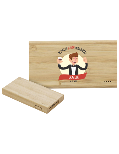 Prezent na 50te urodziny WŁASNY pomysł Powerbank z NADRUKIEM UV Logo Grafik