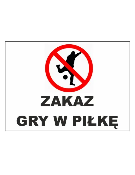 Tablica Informacyjna Zakaz Gry w Piłkę Personalizowany