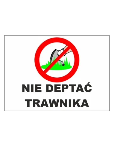 Tablica Informacyjna Nie Deptać Trawnika Personalizowany