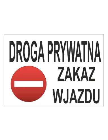 Tablica Informacyjna Droga Prywatna Personalizowany
