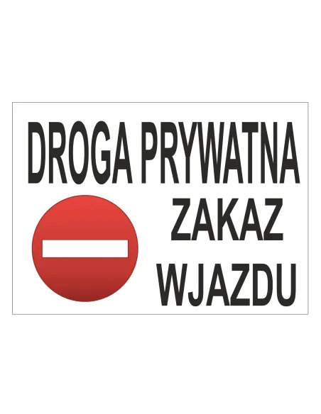 Tablica Informacyjna Droga Prywatna Personalizowany
