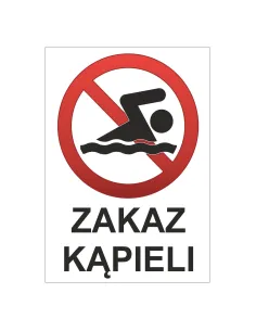 Tablica Informacyjna Zakaz Kąpieli z Nadrukiem na Zamówienie