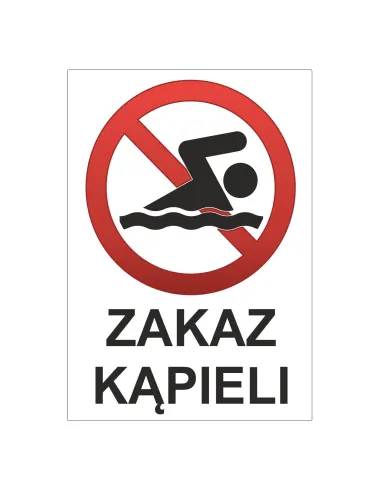 Tablica Informacyjna Zakaz Kąpieli z Nadrukiem na Zamówienie