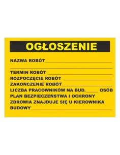 Tablica Informacyjna Ogłoszenie z Nadrukiem Personalizowany