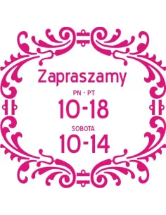 Naklejka Reklamowy Godziny Otwarcia Okno Szybę Litery