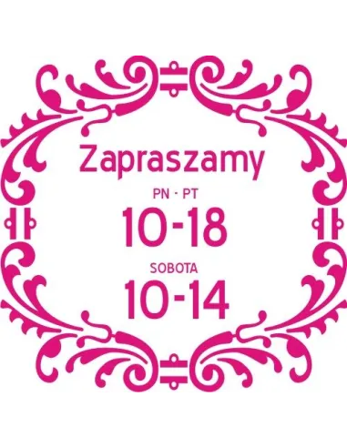 Naklejka Reklamowy Godziny Otwarcia Okno Szybę Litery