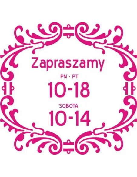 Naklejka Reklamowy Godziny Otwarcia Okno Szybę Litery