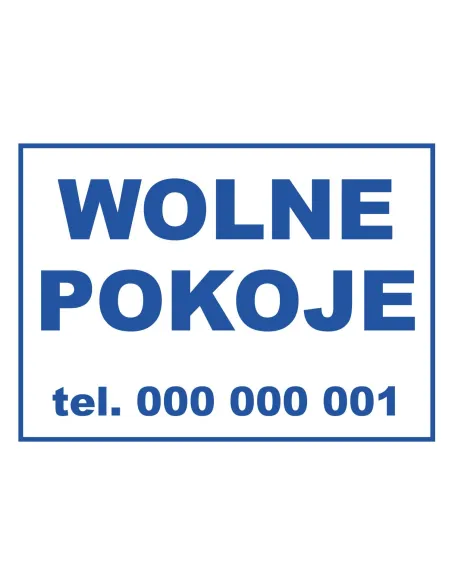 Tablica Informacyjna Wolne Pokoje Personalizowany Reklamowy