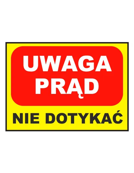 Tablica Informacyjna Uwaga Prąd Personalizowany z Nadrukiem