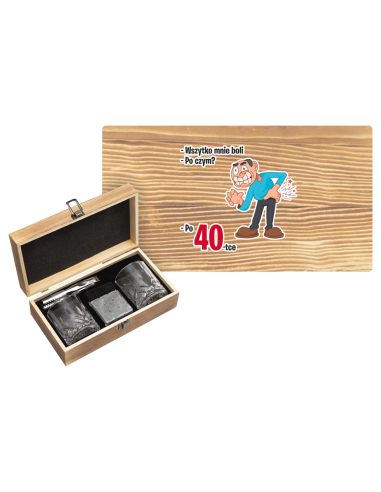 Upominek na DZIEŃ BABCI Zestaw do WHISKY z własną GRAFIKĄ Nadrukiem UV Logo