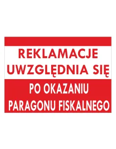 Tablica Informacyjna Reklamacje Uwzględnia Się Okazaniu